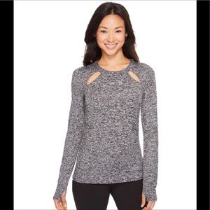Alo gray long sleeve Mantra cutout top sz Medium